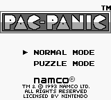 Pac-Panic (Europe) Title Screen